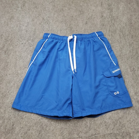 Speedo Board Shorts Mens Large Blue Swim‎ Trunks Surf Surfer Surfing Logo Adult - Picture 1 of 8